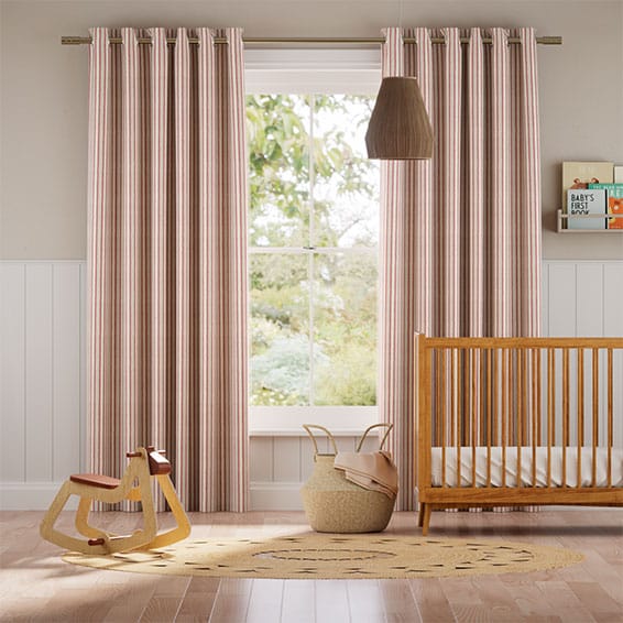 Colorized Hand Painted Stripe Rose Pink Curtains 5775