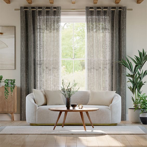 Colorized Rochana Voile Iron Grey Curtains