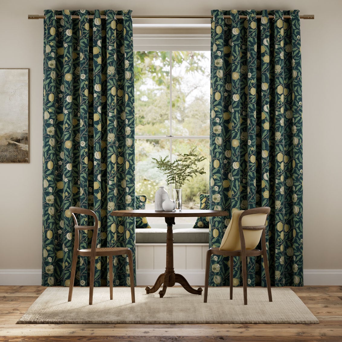 Colorized William Morris Fruit Aegean Curtains 5815