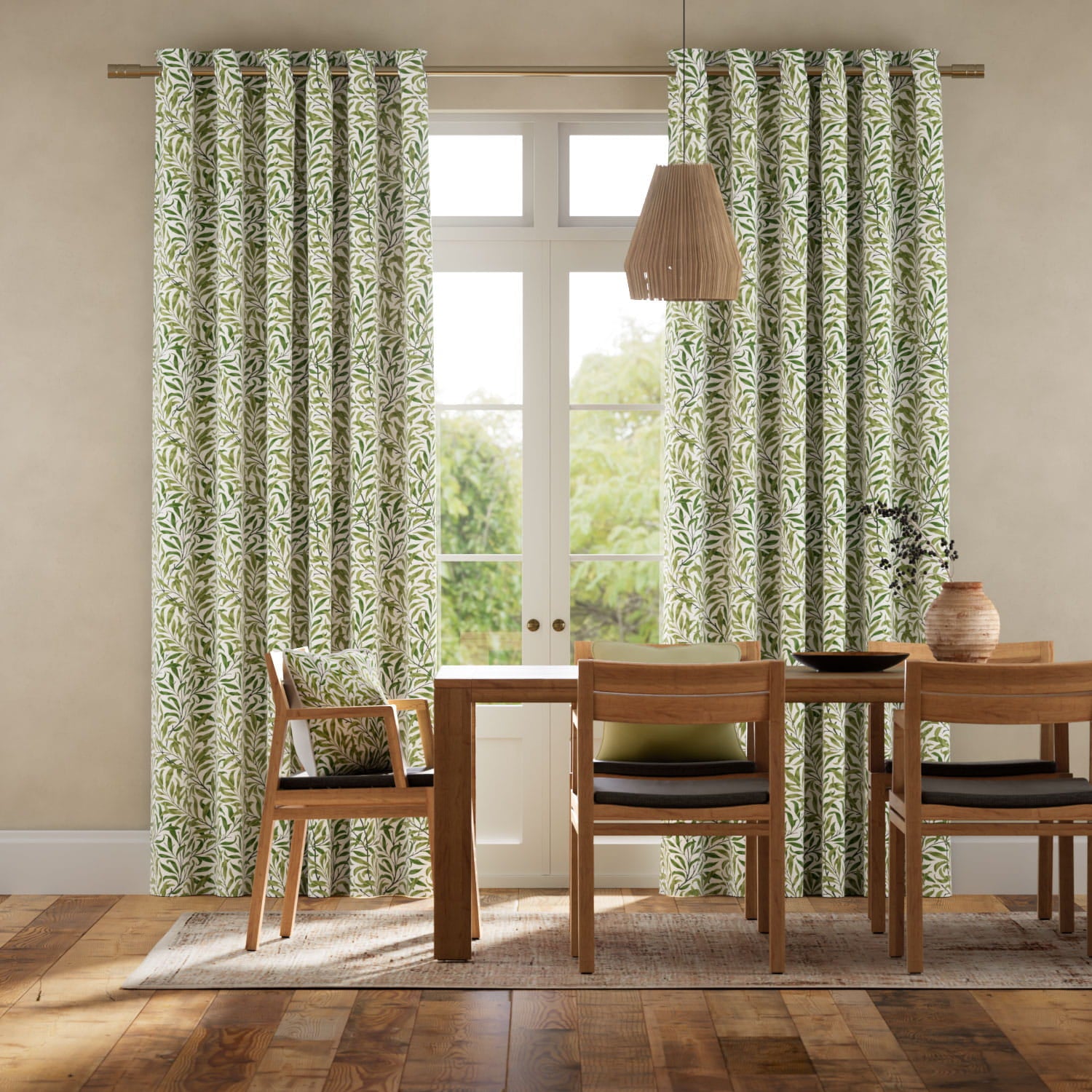 Colorized William Morris Willow Bough Vine Curtains 5835