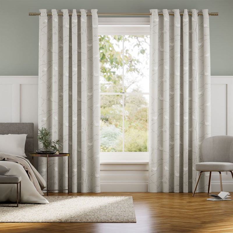 Colorized Springs Dawn Chorus Linen Curtains