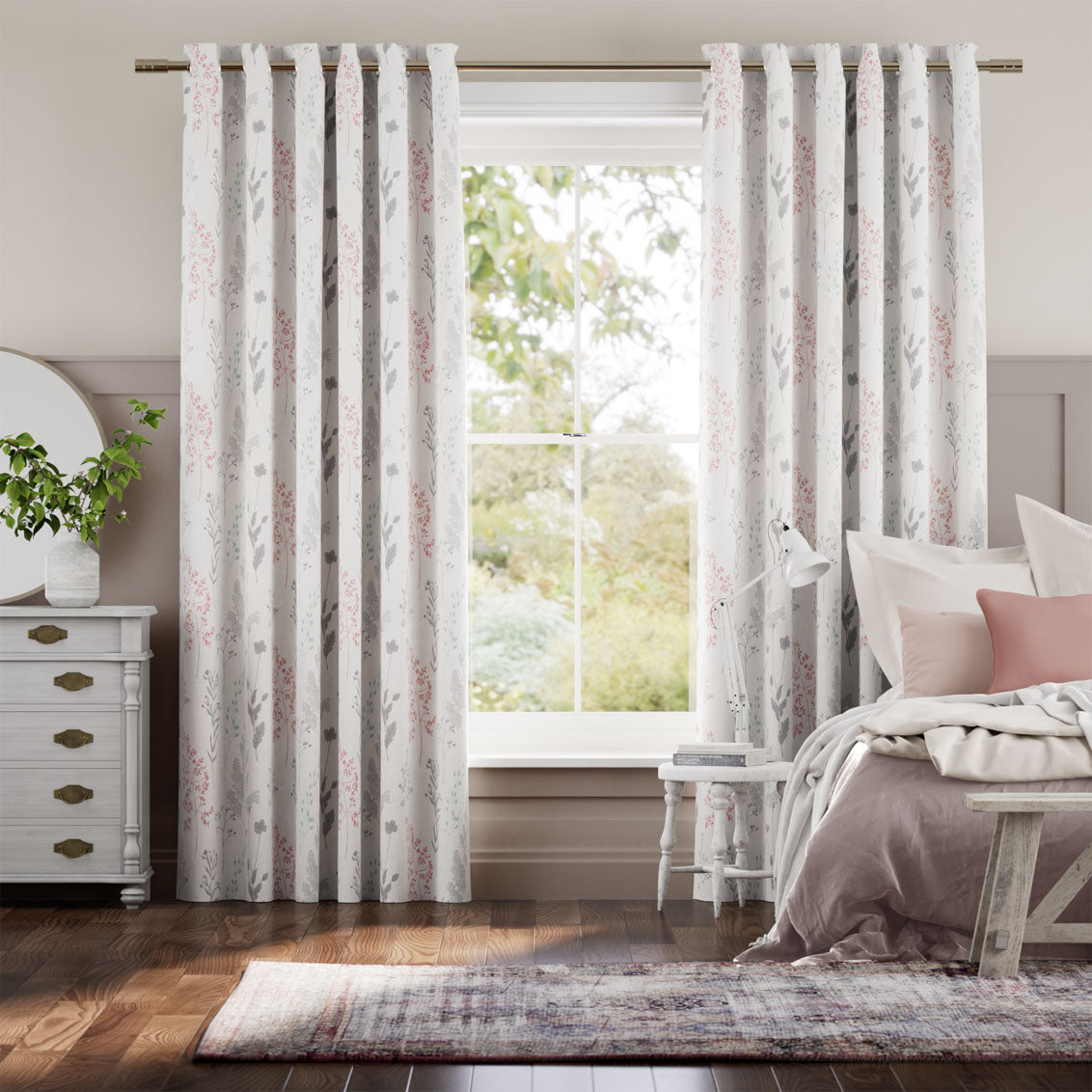 Colorized Summer Meadow Blossom Curtains 5846