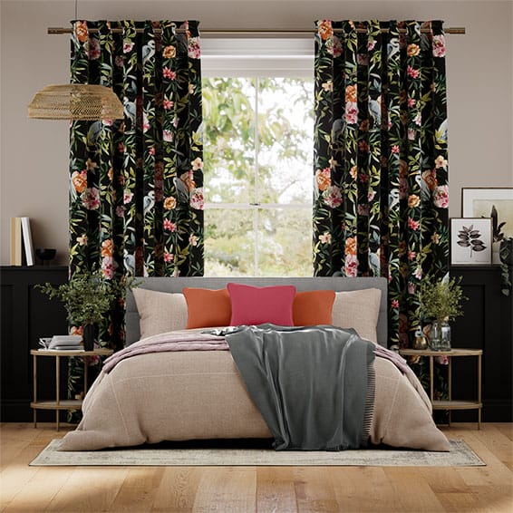Colorized Bella Heron Midnight Curtains
