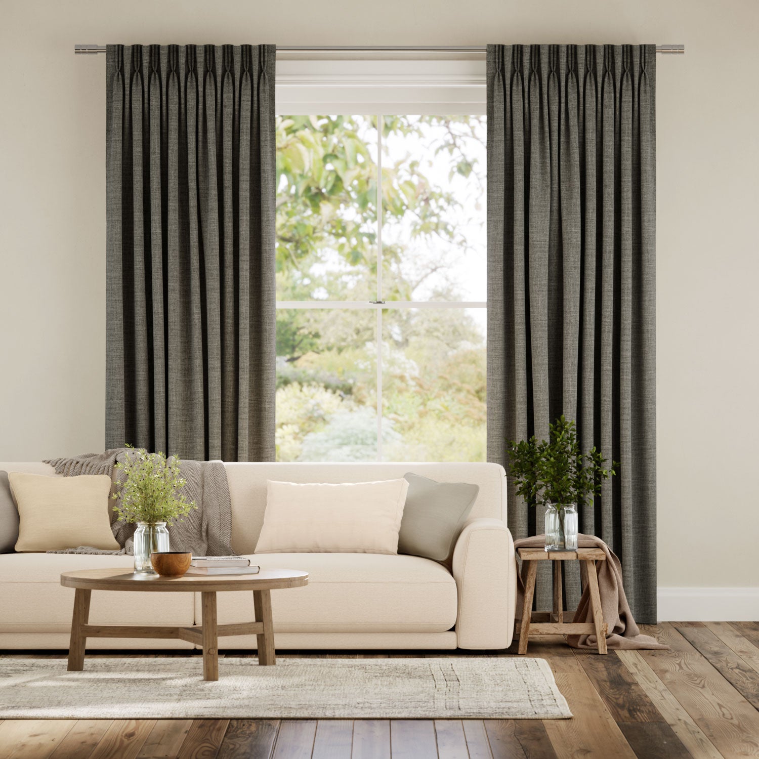 Colorized Arlo Warm Grey  Curtains 5922