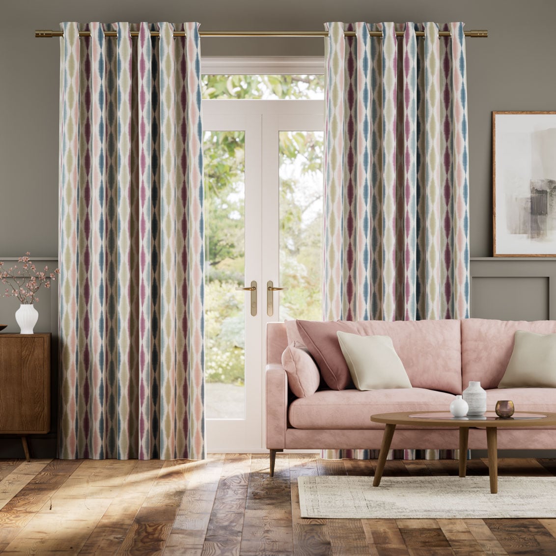 Colorized Usuko Berry Crush Curtains 6034