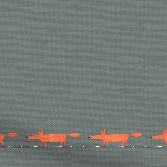 ColorizedZoom Mr Fox Border Charcoal Curtains 6035