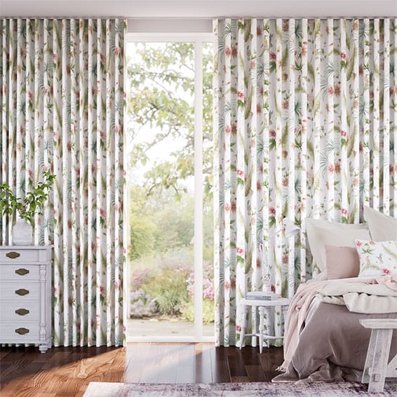 Colorized Hummingbird Vintage Pink Curtains 6038