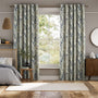 Colorized Inky Botanical Blue Stone Curtains 6055