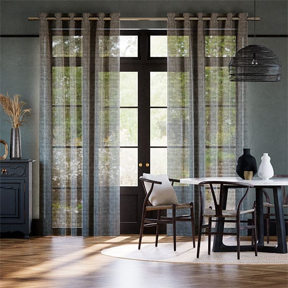 Colorized Luna Voile Gold & Black Curtains 6058