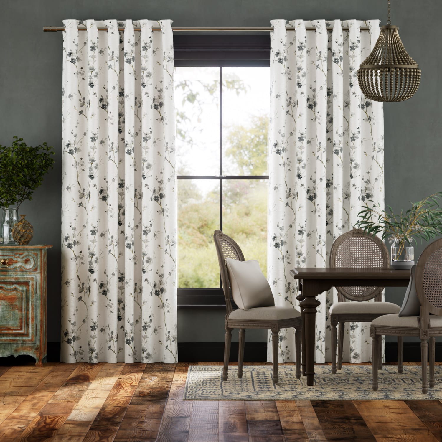 Colorized Fuji Blossom Faux Silk Cloud Curtains 6101