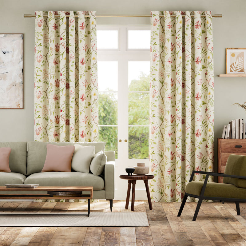 Colorized Orchid Trail Berry Lime Curtains