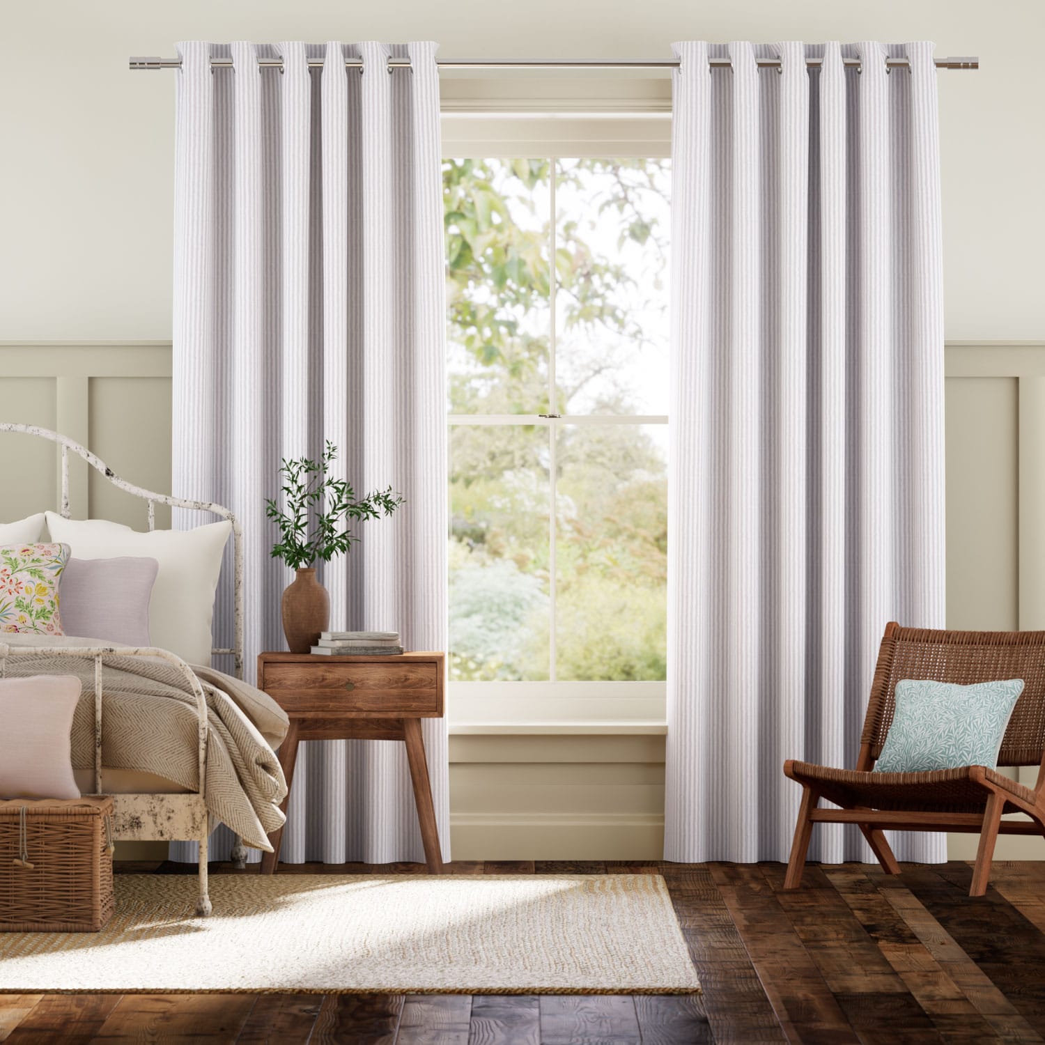 Colorized Ella Stripe Lavender  Curtains 6163