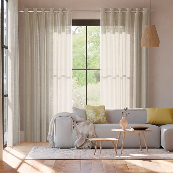Colorized Lumiere Unlined Laurel Oatmeal Curtains 6172