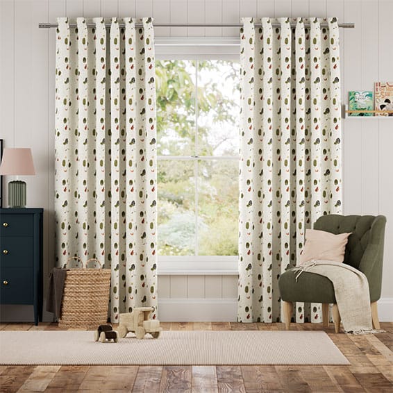 Colorized Molly Bear & Friends Natural Curtains