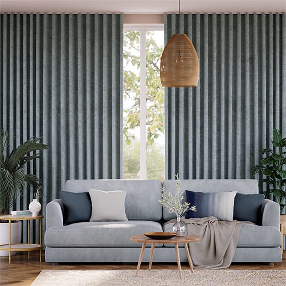 Colorized Alva Blue Grey Curtains 6193