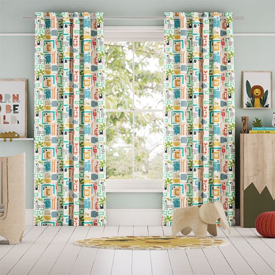 Colorized Jungle Jiggle Funky Brights Curtains