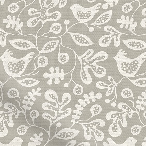 ColorizedPLA Tweets & Berries Soft Grey Curtains