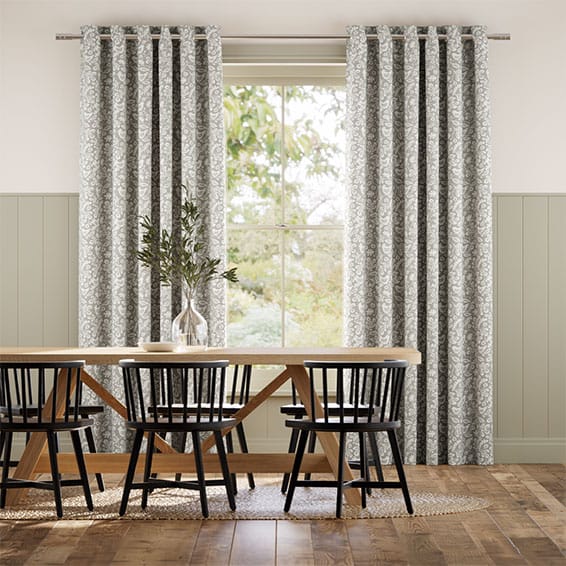 Colorized Tweets & Berries Soft Grey Curtains 6211