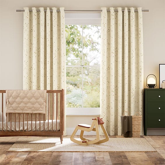 Colorized Star Gazing Cream & Gold  Curtains 6223