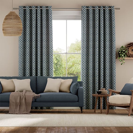 Colorized Eleanor Vintage Blue Curtains 6235