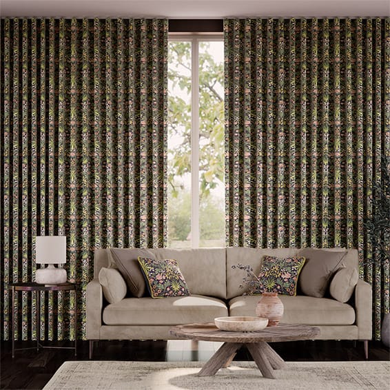 Colorized William Morris Hyacinth Plum Curtains 6256