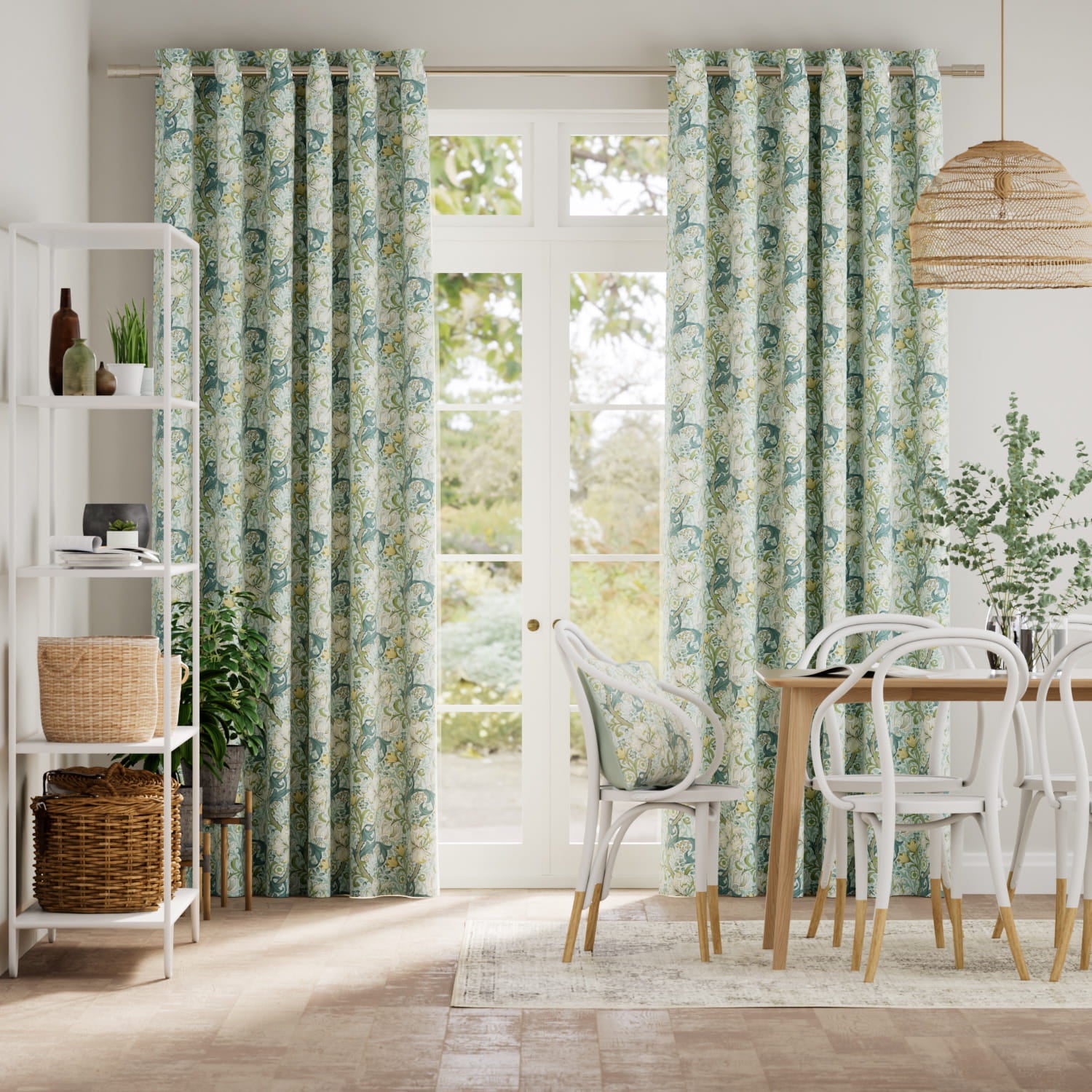 Colorized William Morris Golden Lily Opal Curtains