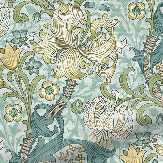 ColorizedZoom William Morris Golden Lily Opal Curtains 6266