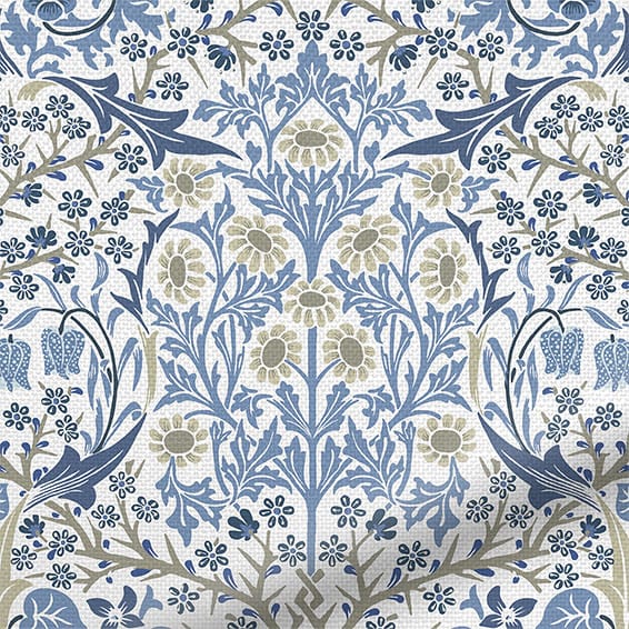ColorizedZoom William Morris Blackthorn China Blue Curtains 6276