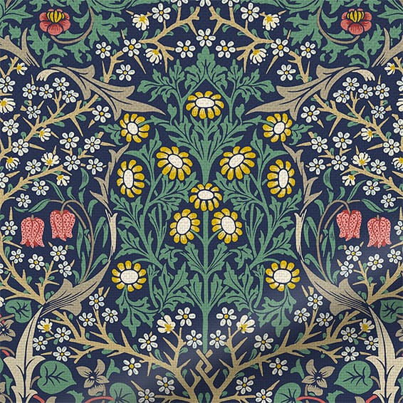 ColorizedZoom William Morris Blackthorn Indigo Curtains 6278