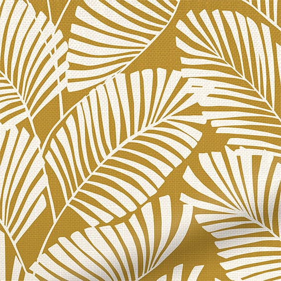 ColorizedPLA Silhouette Leaves Ochre Curtains