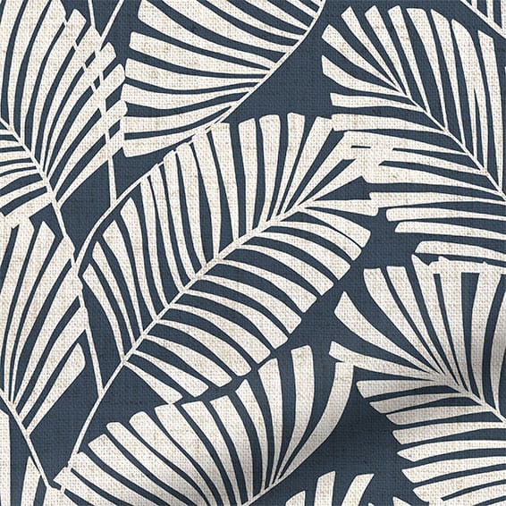 ColorizedPLA Silhouette Leaves Denim  Curtains