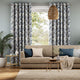 Colorized Silhouette Leaves Denim  Curtains