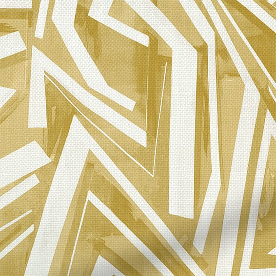 ColorizedPLA Brushstroke Geometric Ochre  Curtains