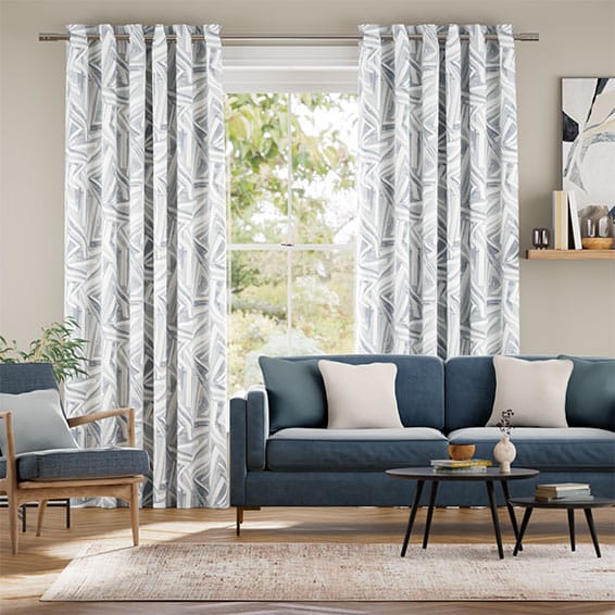 Colorized Brushstroke Geometric Mist Curtains