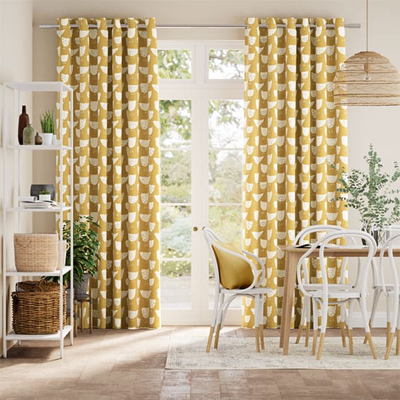 Colorized Tweet Tweet Mustard Curtains 6306