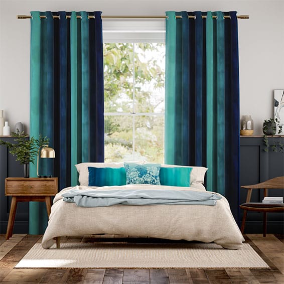Colorized Watercolour Teal Curtains