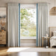 Colorized Arlo Oatmeal & Ascott Teal Curtains