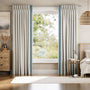 Colorized Arlo Oatmeal & Ascott Teal Curtains