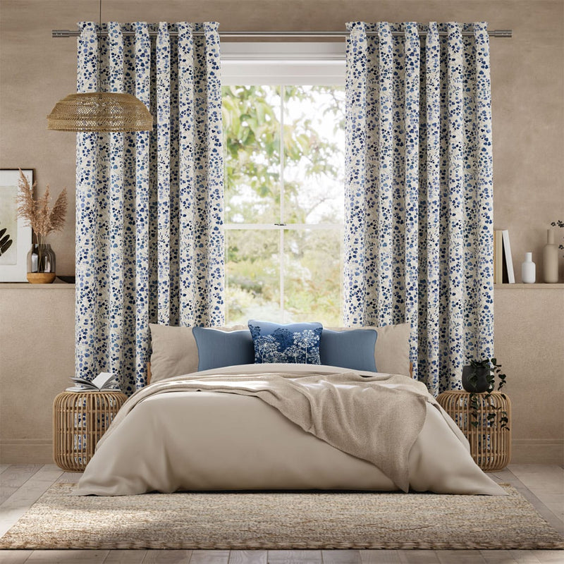 Colorized Rue Watercolour Blue Curtains