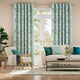 Colorized Rue Watercolour Teal Curtains