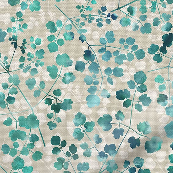 ColorizedZoom Rue Watercolour Teal Curtains 6326