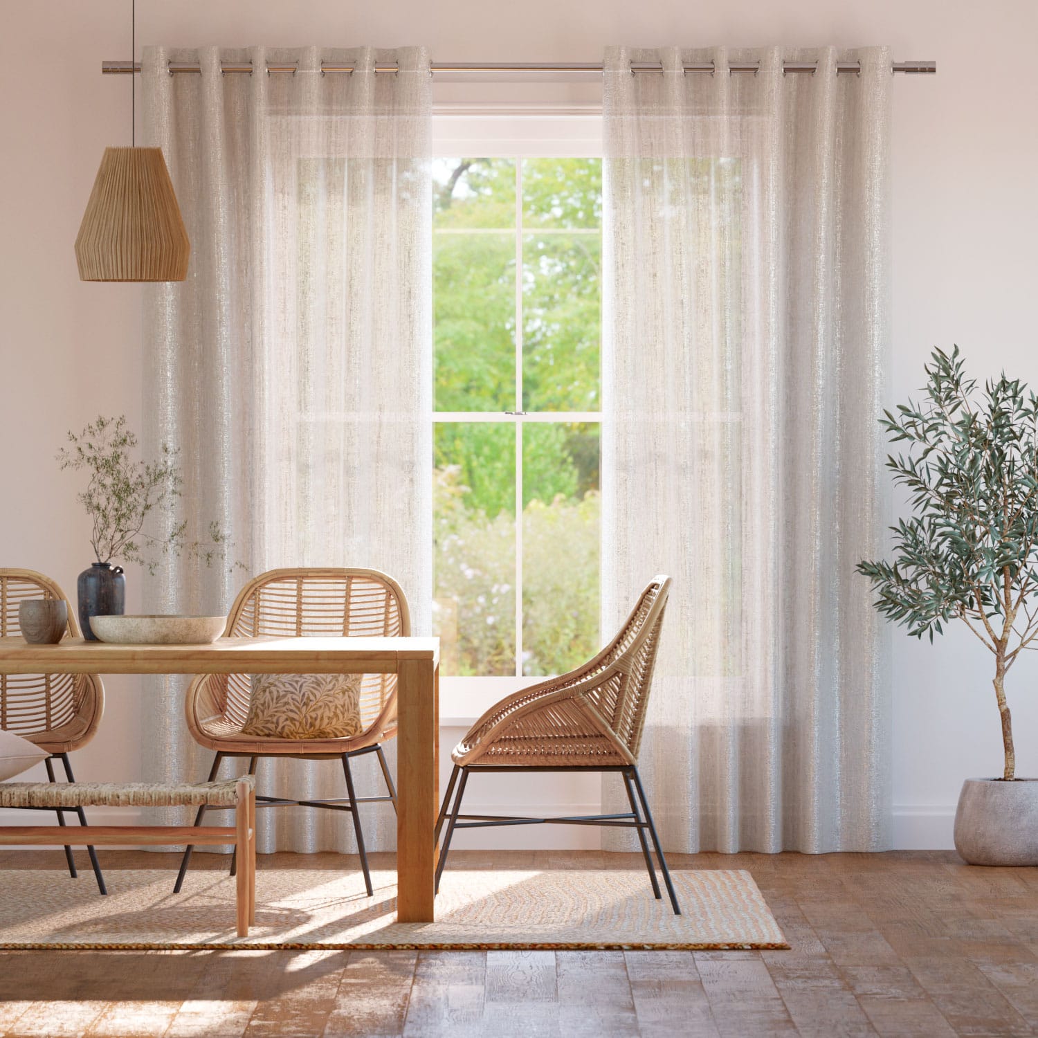 Colorized Aurelie Voile Shell Curtains