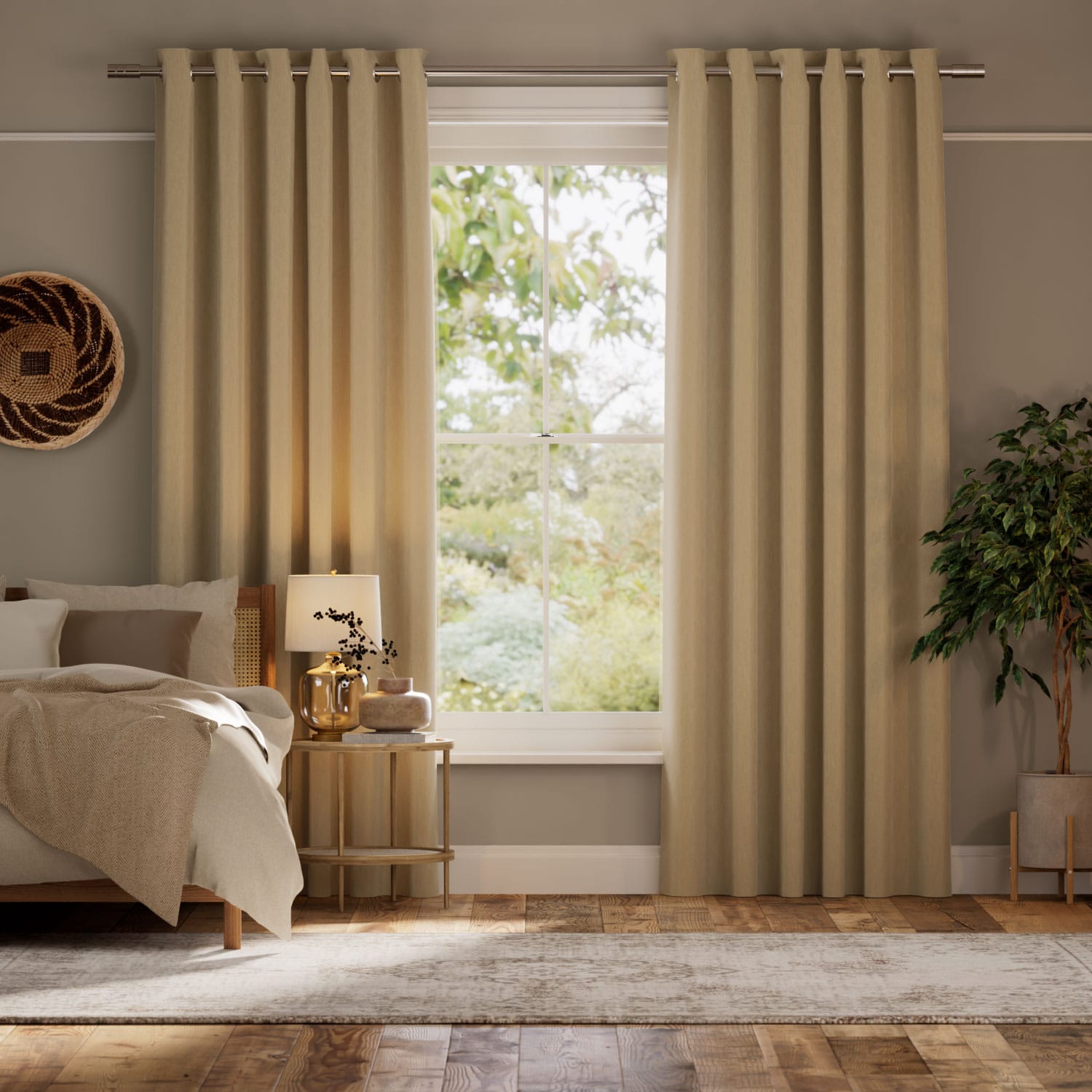 Colorized Grenada Blackout Flax Curtains