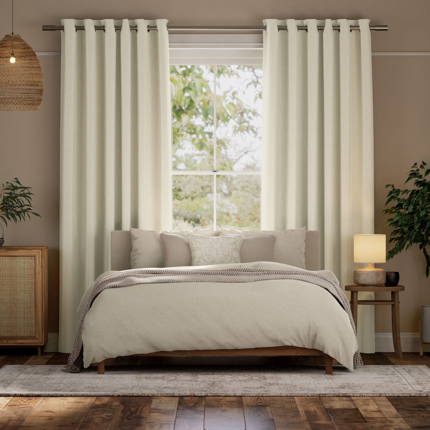 Colorized Grenada Blackout Lunar White Curtains 6353