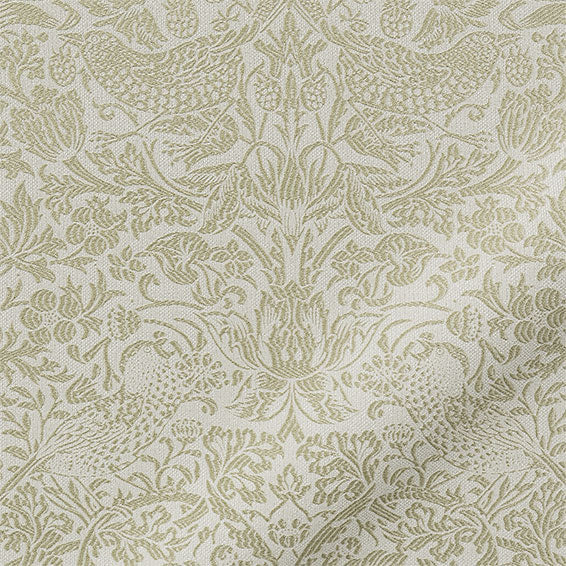 ColorizedPLA William Morris Strawberry Thief Jacquard Olive  Curtains