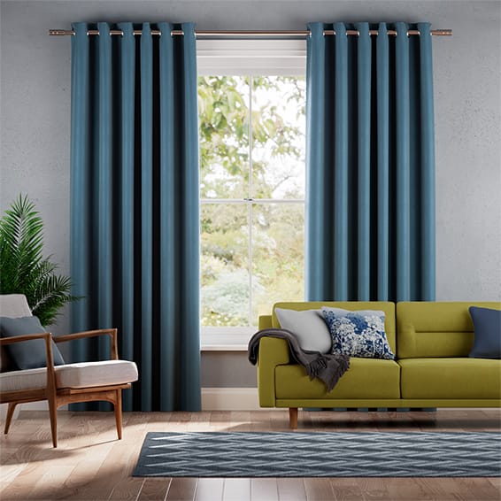 Colorized Ahisma Luxe Faux Silk Blue Azure Curtains