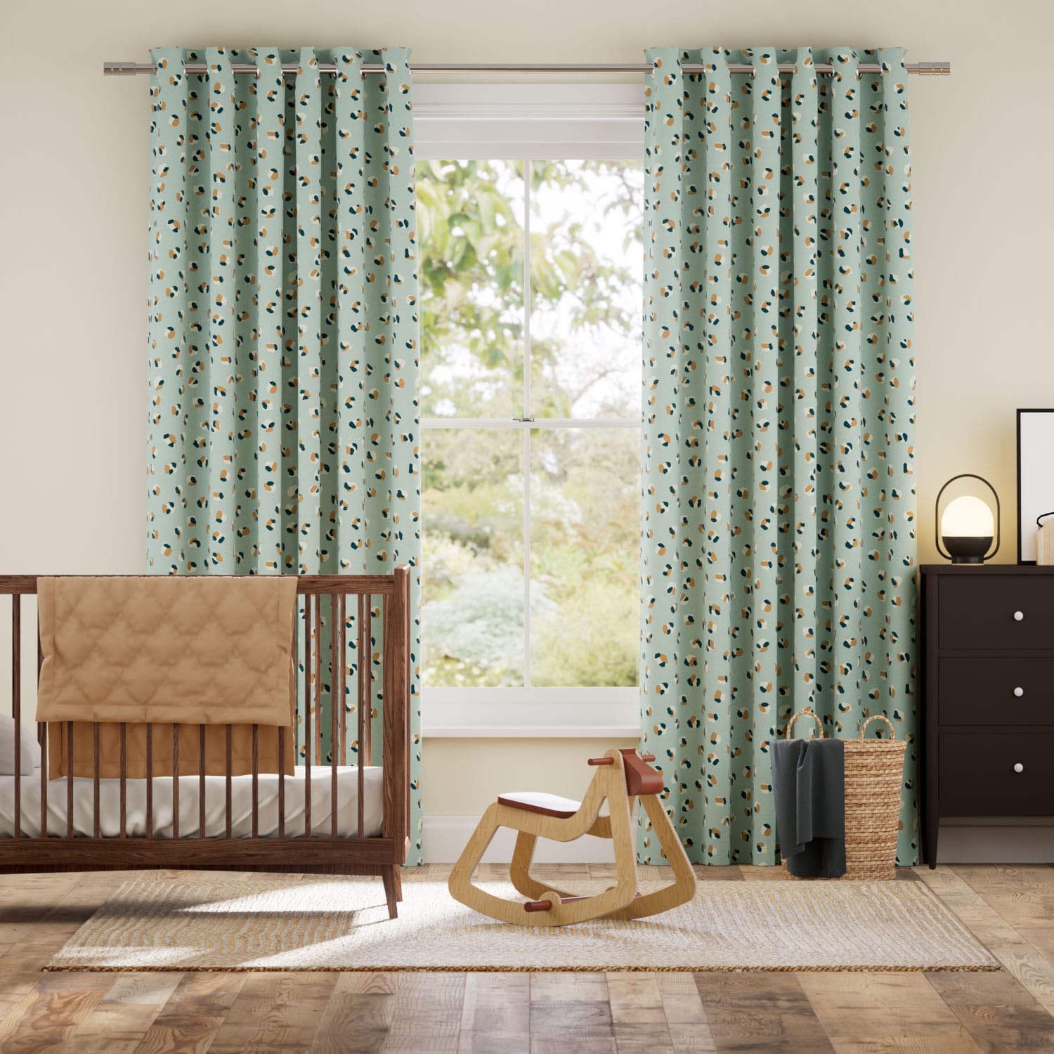 Colorized Leopard Dots Sky Curtains 6458