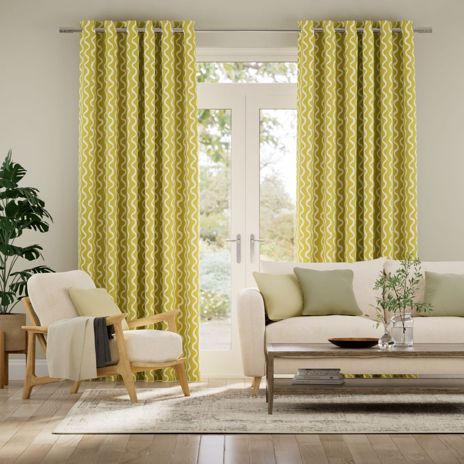Colorized Swirl Stripe Zest Curtains