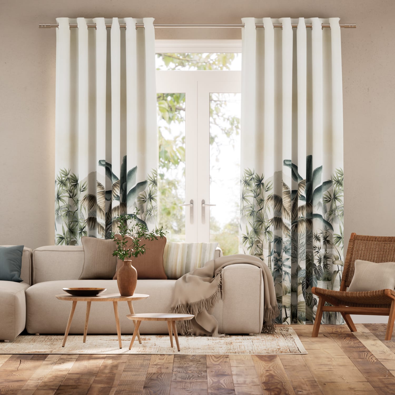Colorized Mountain Palm Dawn Curtains