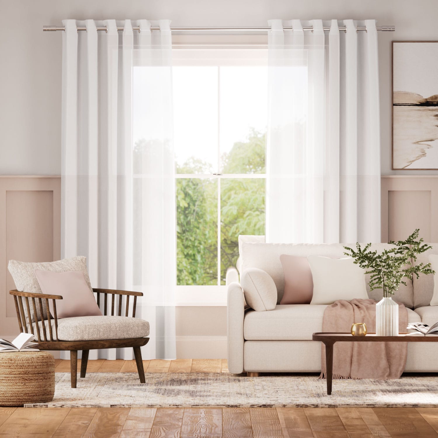 Colorized Liana Voile Frost Curtains